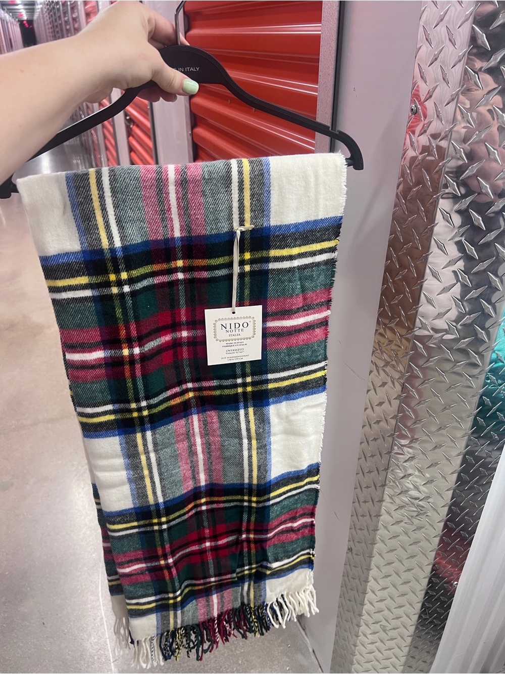 Marshalls Multicolor Plaid Fringe Throw - Green, Red, Blue, White